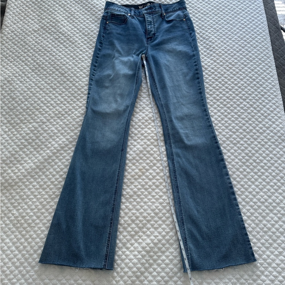 WHBM flare raw hem jean size 4R